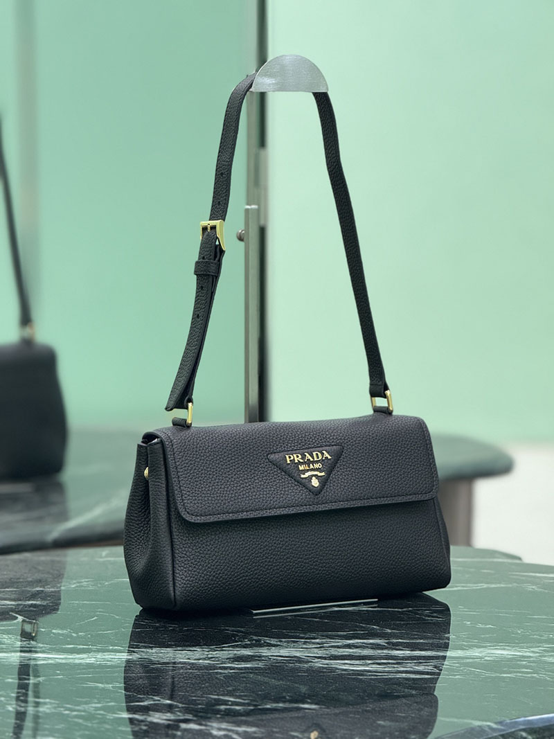 プラダ アウトレット PRADA スモール レザー ショルダーバッグ 1BN022_2DKV_F0002_V_ONO ブラック H品 プラダ ショルダーバッグ 人気 - 画像 (9)