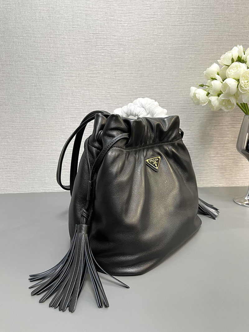 プラダ アウトレット PRADA フリンジ付き ナッパレザー ショルダーバッグ 1BG541_2DX8_F0002_V_OOO ブラック H品 レディース プラダ ショルダーバッグ - 画像 (8)