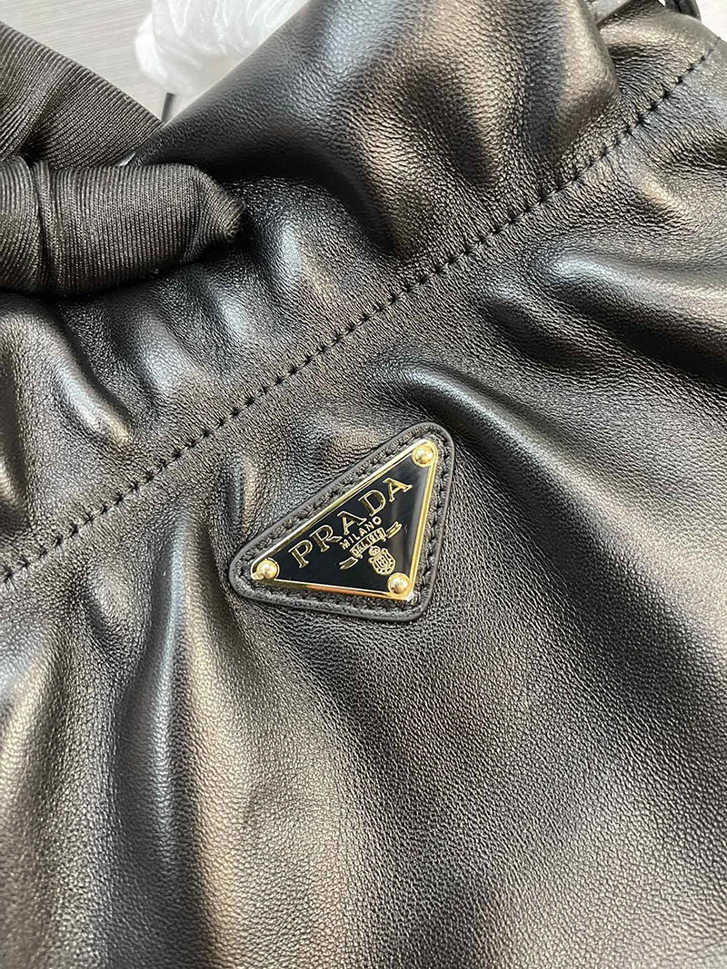 プラダ アウトレット PRADA フリンジ付き ナッパレザー ショルダーバッグ 1BG541_2DX8_F0002_V_OOO ブラック H品 レディース プラダ ショルダーバッグ - 画像 (4)