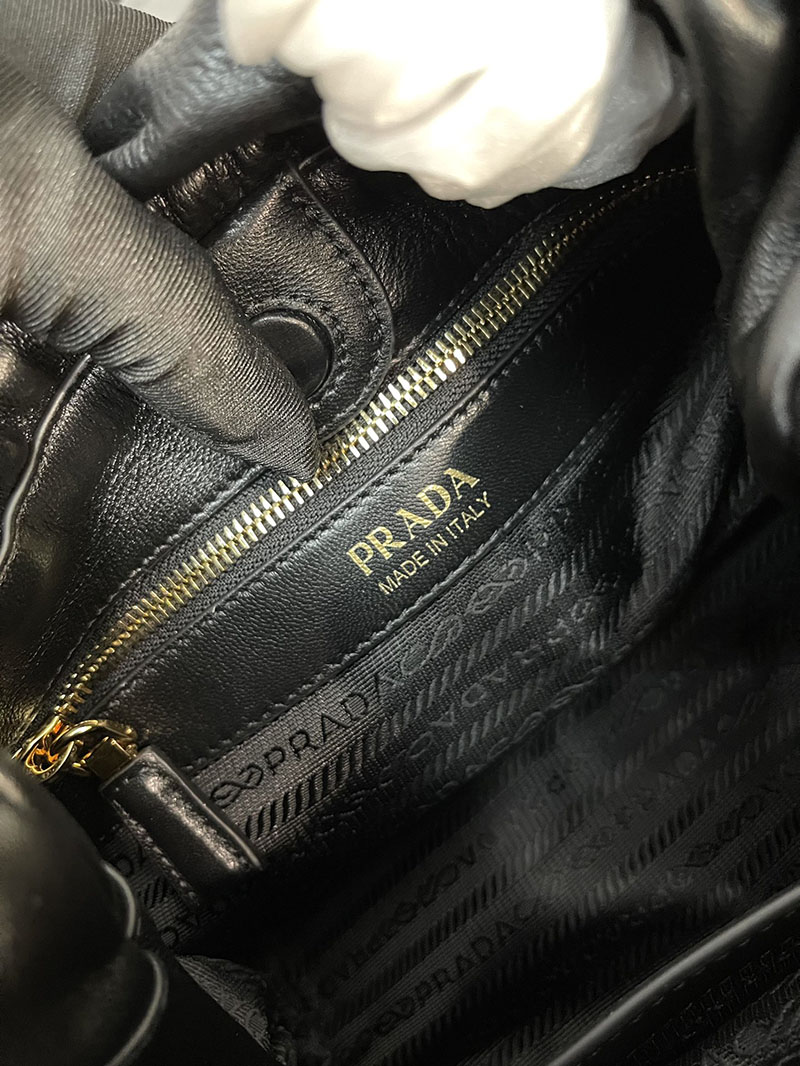 プラダ アウトレット PRADA フリンジ付き ナッパレザー ショルダーバッグ 1BG541_2DX8_F0002_V_OOO ブラック H品 レディース プラダ ショルダーバッグ - 画像 (2)