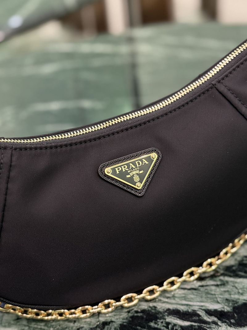 プラダ アウトレット PRADA ドゥミ・リュンヌ Re-Nylon ショルダーバッグ 1BH222_R064_F0002_V_NOO ブラック H品 レディース プラダ ショルダーバッグ - 画像 (6)
