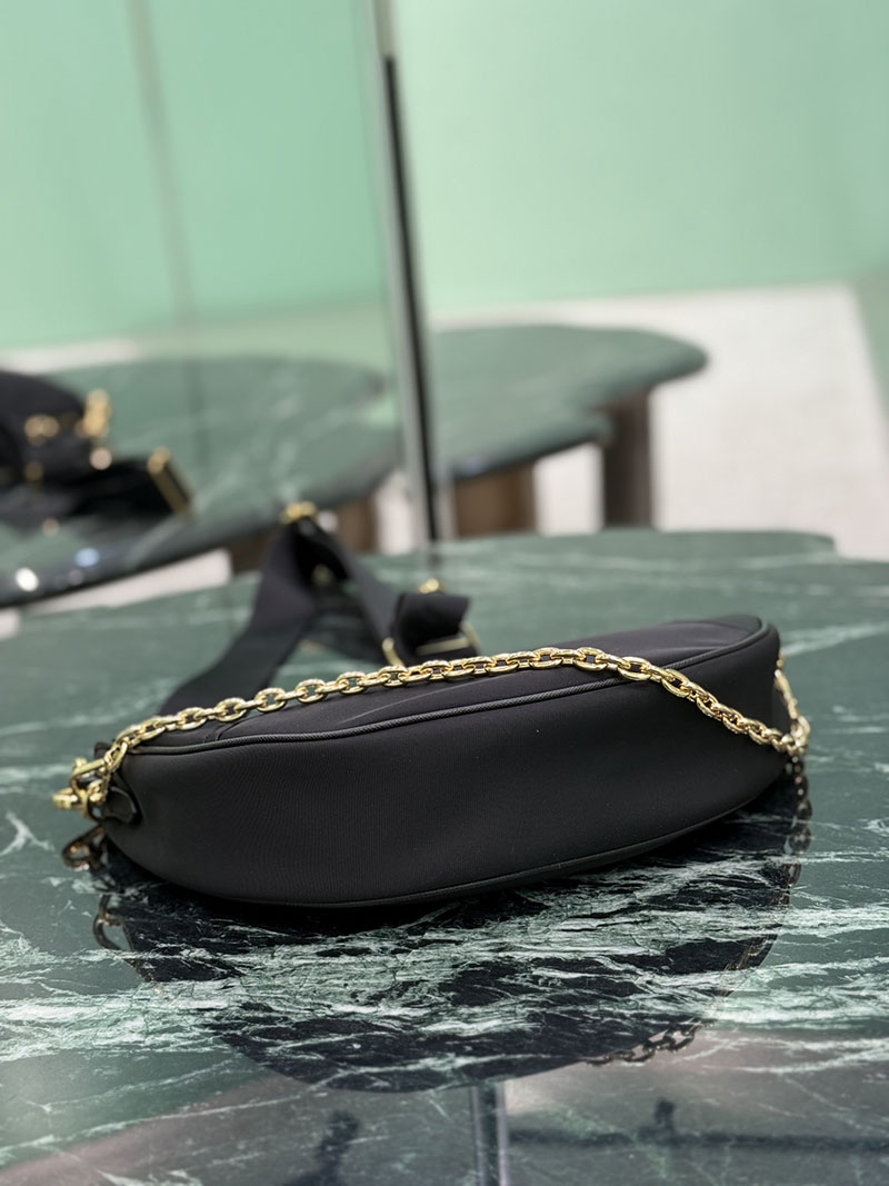 プラダ アウトレット PRADA ドゥミ・リュンヌ Re-Nylon ショルダーバッグ 1BH222_R064_F0002_V_NOO ブラック H品 レディース プラダ ショルダーバッグ - 画像 (4)
