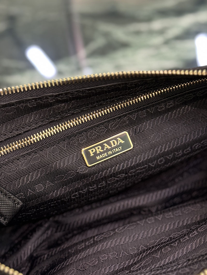 プラダ アウトレット PRADA ドゥミ・リュンヌ Re-Nylon ショルダーバッグ 1BH222_R064_F0002_V_NOO ブラック H品 レディース プラダ ショルダーバッグ - 画像 (2)