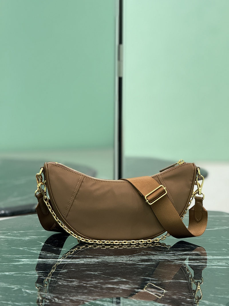 プラダ アウトレット PRADA ドゥミ・リュンヌ Re-Nylon ショルダーバッグ 1BH222_R064_F0040_V_NOO ベージュ H品 レディース プラダ ショルダーバッグ - 画像 (7)
