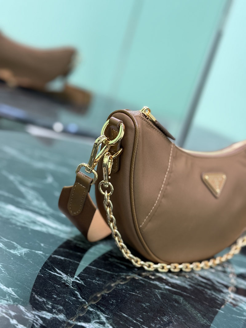 プラダ アウトレット PRADA ドゥミ・リュンヌ Re-Nylon ショルダーバッグ 1BH222_R064_F0040_V_NOO ベージュ H品 レディース プラダ ショルダーバッグ - 画像 (5)