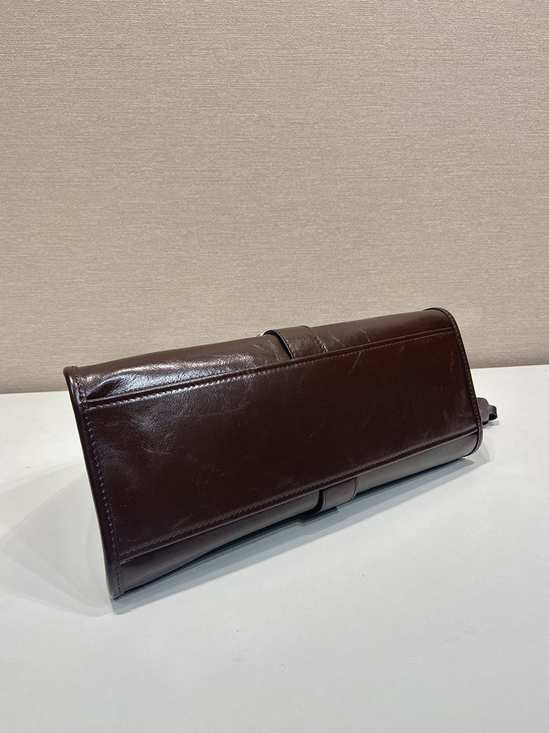 プラダ アウトレット PRADA ミディアム レザー トートバッグ 1BG563_2CYR_F01D6_V_OOO ダークブラウン H品 プラダ バッグ アウトレット店舗 - 画像 (5)