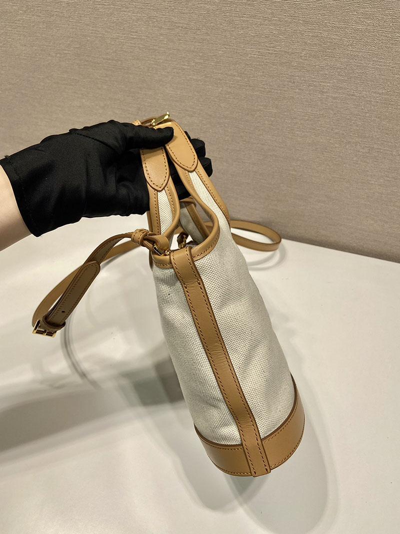 プラダ アウトレット PRADA リネン混コットンキャンバス×レザー 1BE074_2DLI_F0018_V_OAH ナチュラル H品 プラダ バッグ アウトレット店舗 - 画像 (7)