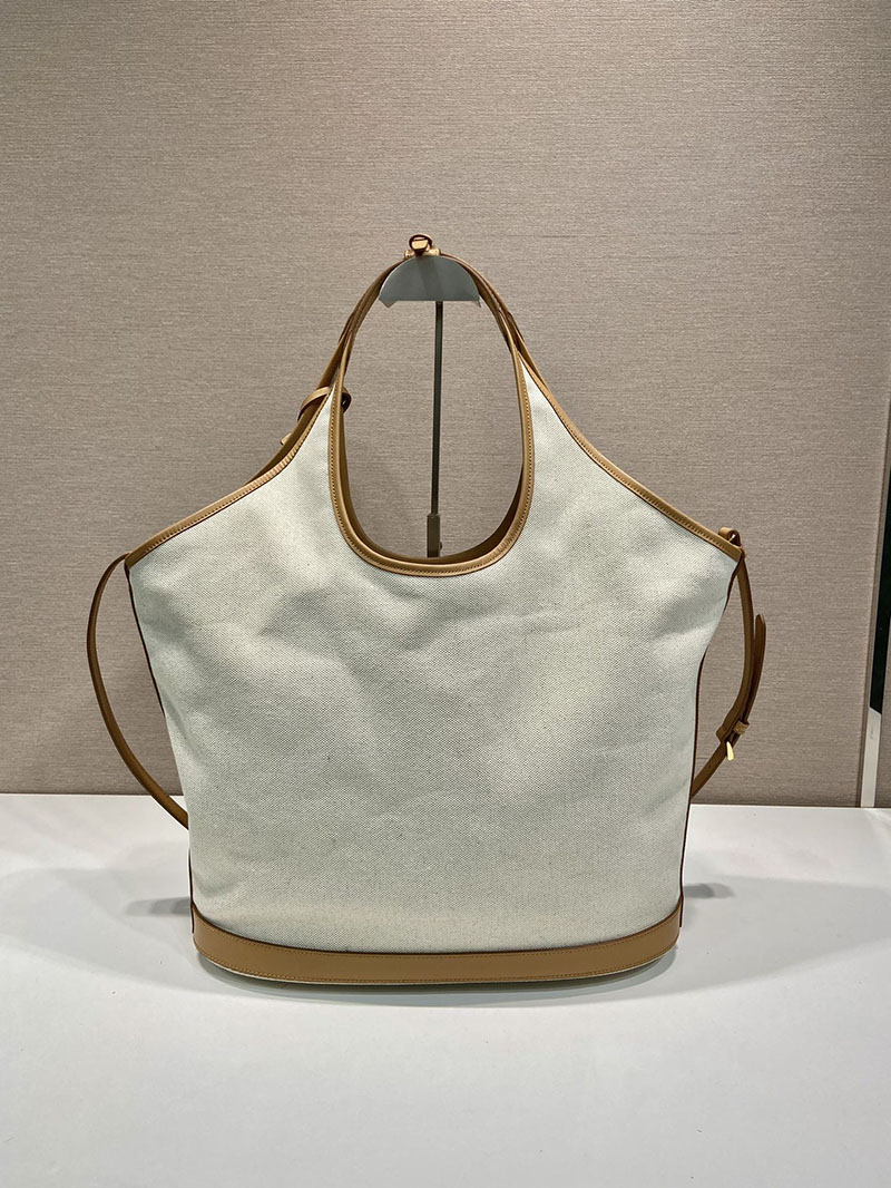 プラダ アウトレット PRADA リネンブレンド レザー ラージ トートバッグ 1BG472_2DLI_F0018_V_OAH ナチュラル H品 プラダ バッグ アウトレット店舗 - 画像 (7)