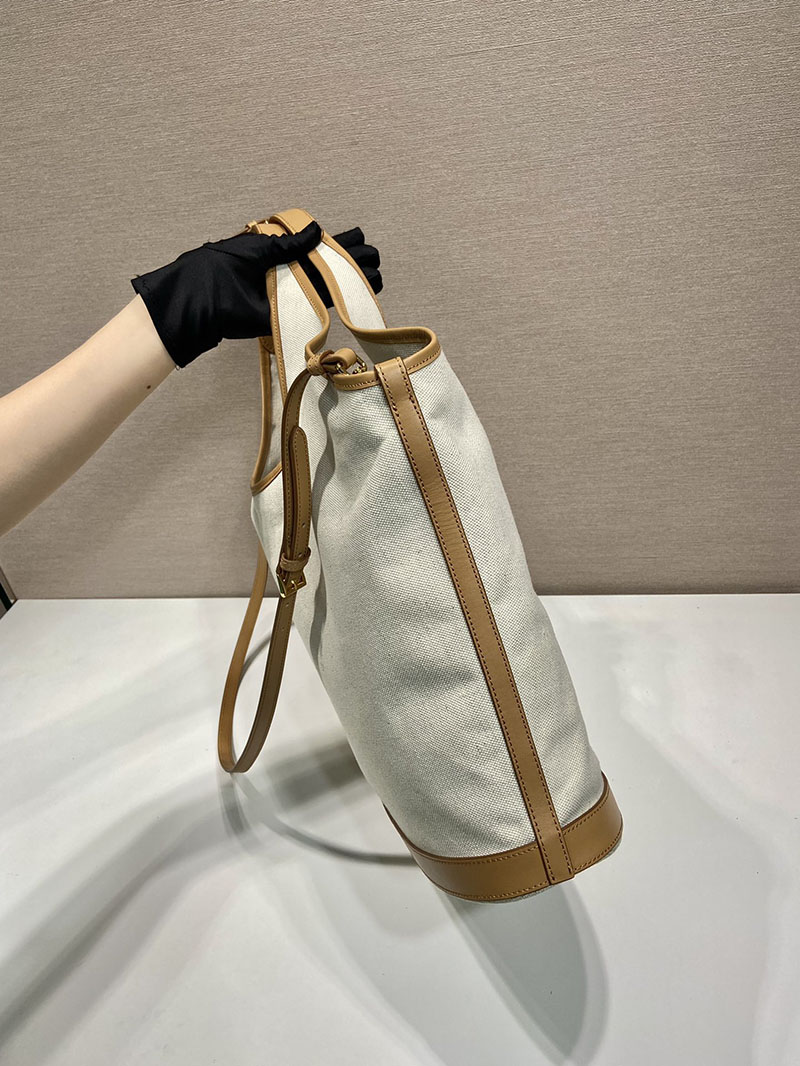 プラダ アウトレット PRADA リネンブレンド レザー ラージ トートバッグ 1BG472_2DLI_F0018_V_OAH ナチュラル H品 プラダ バッグ アウトレット店舗 - 画像 (6)