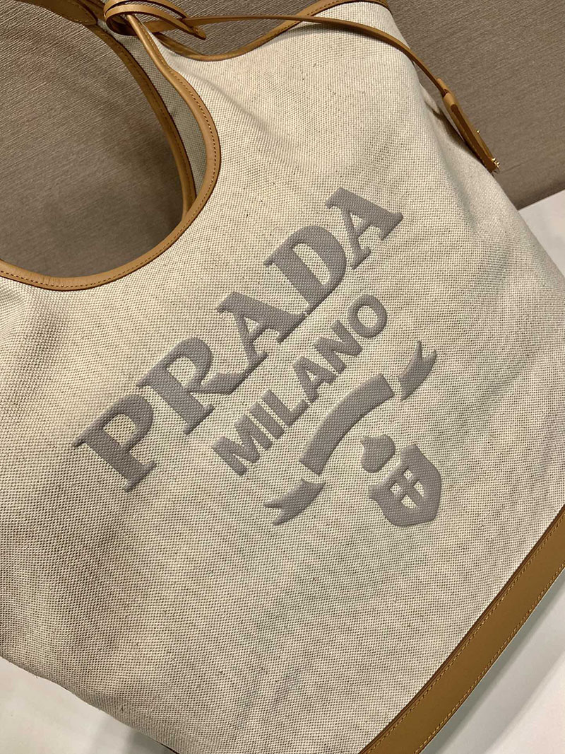 プラダ アウトレット PRADA リネンブレンド レザー ラージ トートバッグ 1BG472_2DLI_F0018_V_OAH ナチュラル H品 プラダ バッグ アウトレット店舗 - 画像 (4)