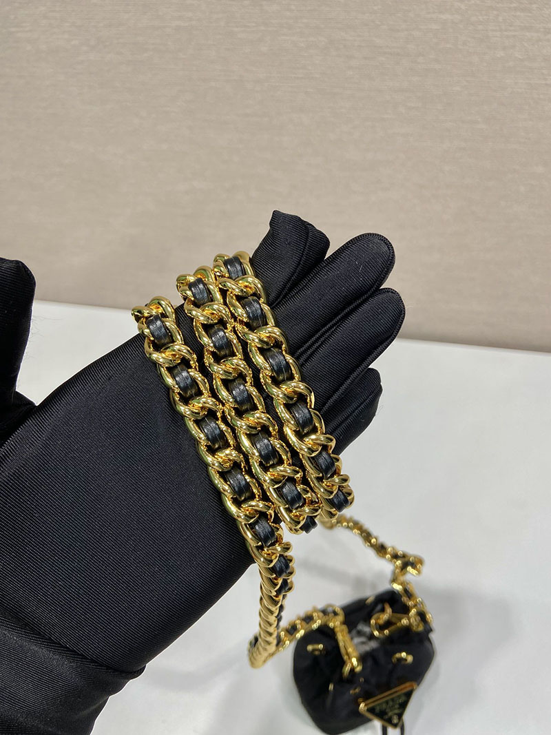 プラダ アウトレット PRADA ベルベット ミニポーチ 1NR016_2C7P_F0002 ブラック H品 プラダ ポーチ アウトレット 値段 - 画像 (4)