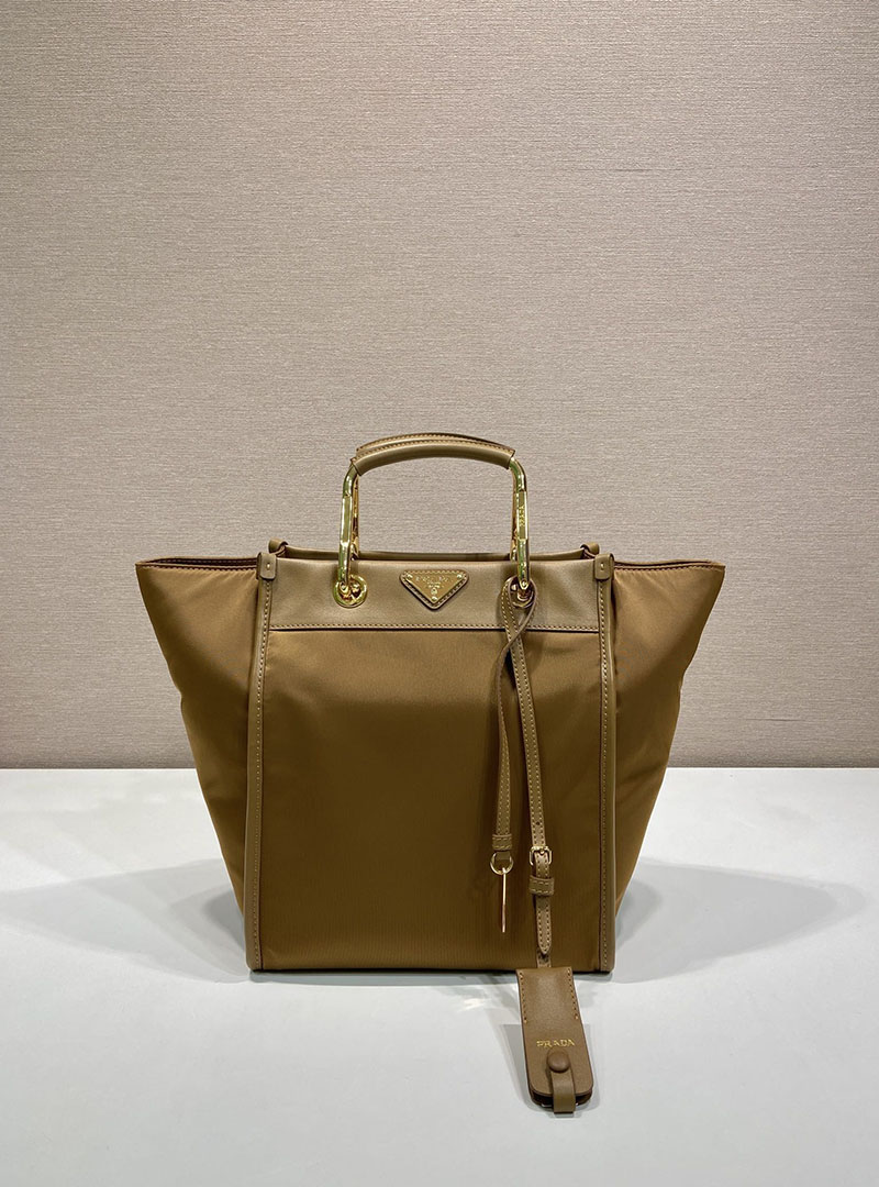 プラダ アウトレット PRADA ミディアム Re-Nylon xレザー トートバッグ 1BG578_RDLN_F0134_V_TOO ブランデー H品 プラダ バッグ 新作 - 画像 (9)