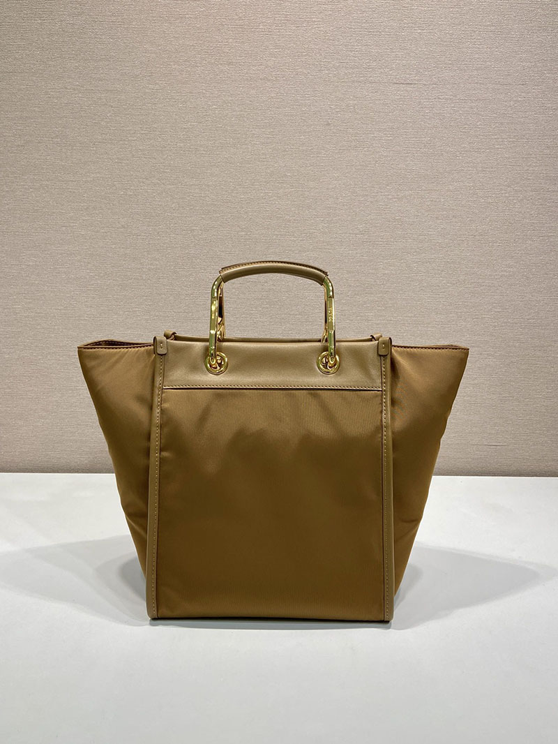 プラダ アウトレット PRADA ミディアム Re-Nylon xレザー トートバッグ 1BG578_RDLN_F0134_V_TOO ブランデー H品 プラダ バッグ 新作 - 画像 (6)