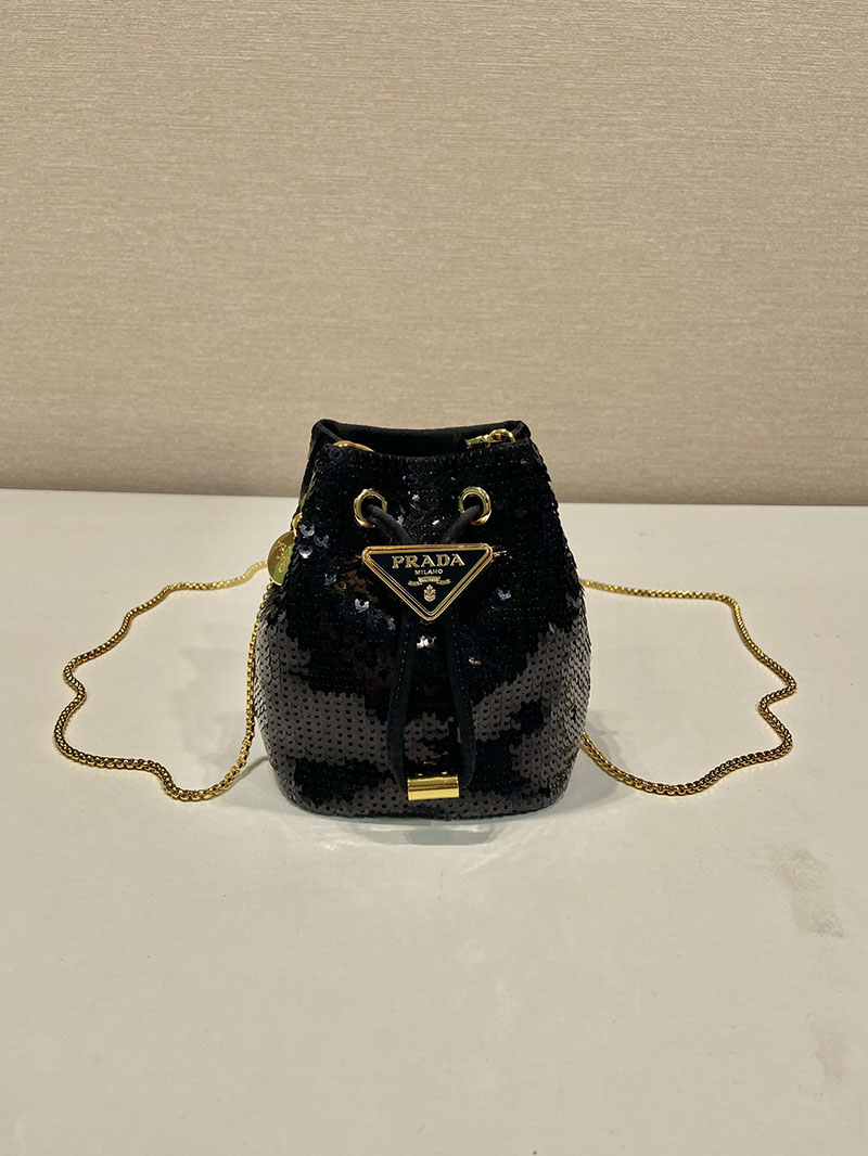 プラダ アウトレット PRADA Re-Edition 1978 Re-Nylon ミニバッグ 1NR016_959_F0002 ブラック H品 プラダ 巾着バッグ アウトレット - 画像 (9)