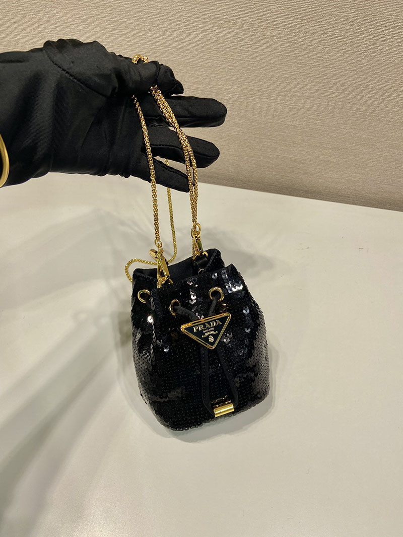 プラダ アウトレット PRADA Re-Edition 1978 Re-Nylon ミニバッグ 1NR016_959_F0002 ブラック H品 プラダ 巾着バッグ アウトレット - 画像 (8)