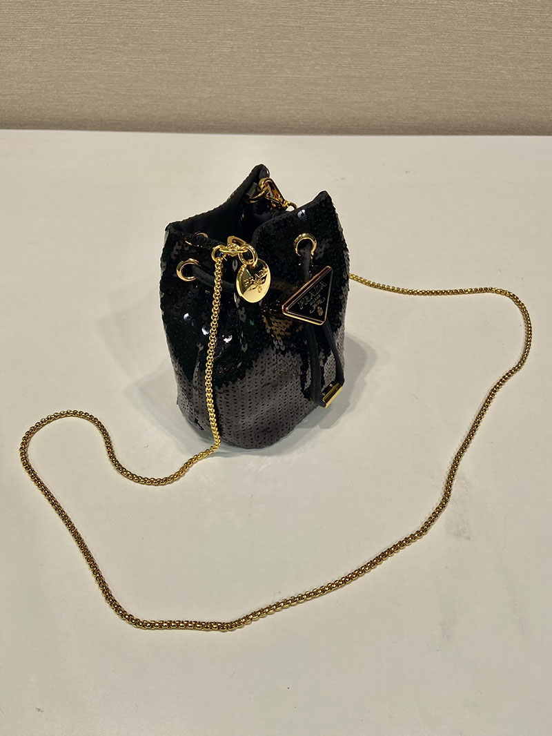 プラダ アウトレット PRADA Re-Edition 1978 Re-Nylon ミニバッグ 1NR016_959_F0002 ブラック H品 プラダ 巾着バッグ アウトレット - 画像 (7)
