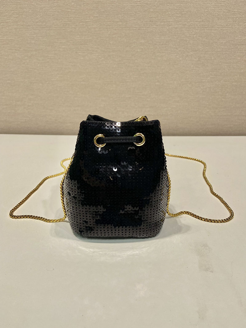 プラダ アウトレット PRADA Re-Edition 1978 Re-Nylon ミニバッグ 1NR016_959_F0002 ブラック H品 プラダ 巾着バッグ アウトレット - 画像 (6)