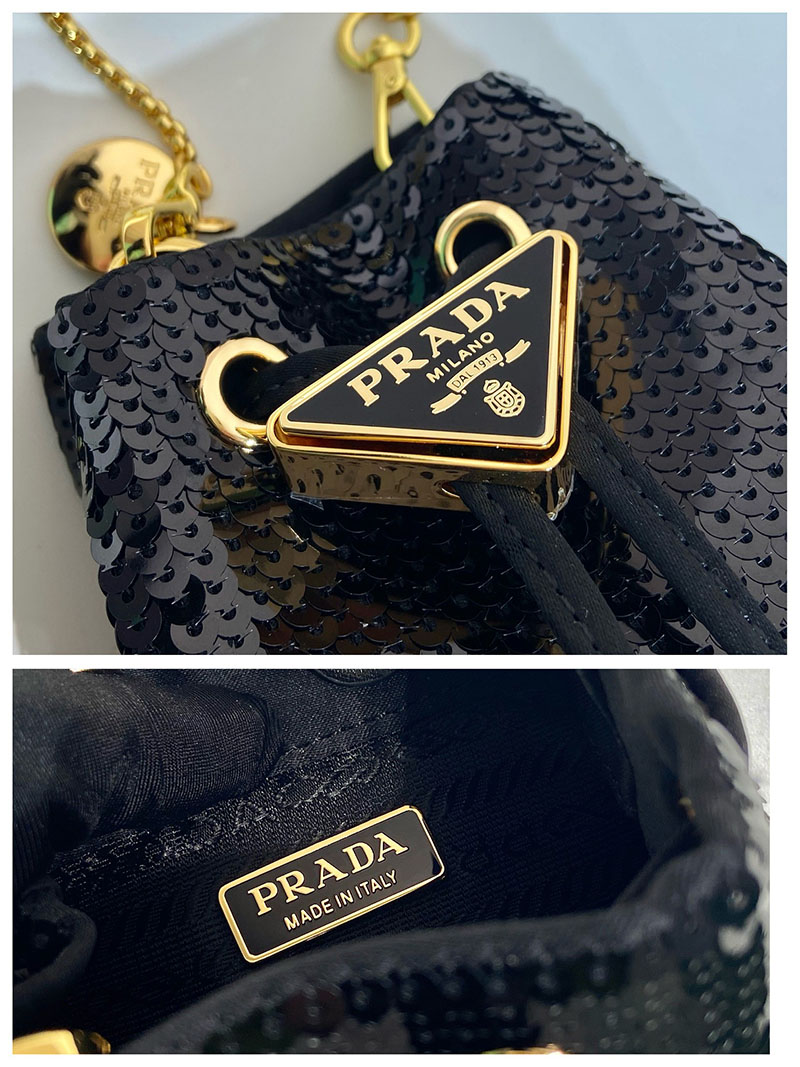 プラダ アウトレット PRADA Re-Edition 1978 Re-Nylon ミニバッグ 1NR016_959_F0002 ブラック H品 プラダ 巾着バッグ アウトレット - 画像 (2)
