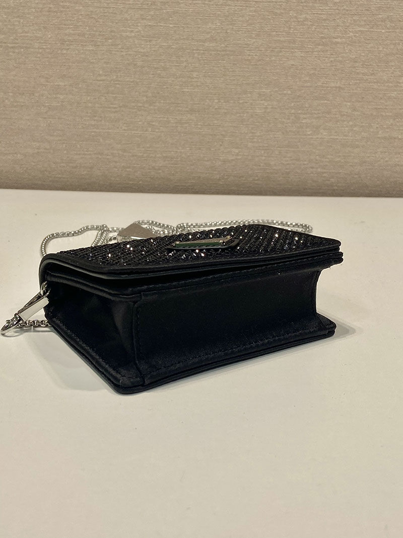 プラダ アウトレット PRADA 23AW ショルダーストラップ付クリスタルカードフォルダー 1MR024_2AWL_F0002 ブラック H品 プラダ バケットバッグ レザー - 画像 (5)