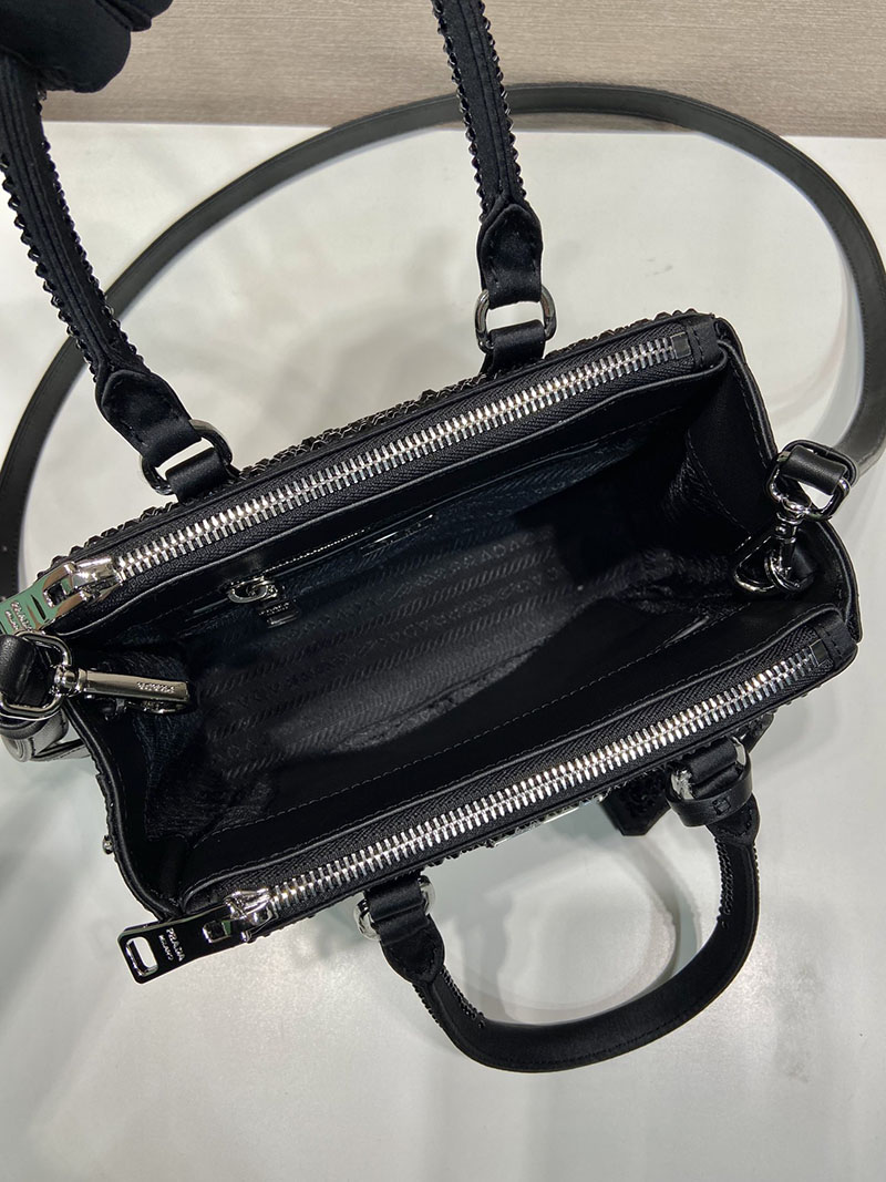 プラダ アウトレット PRADA ガレリア クリスタル サテン ミニバッグ 1BA906_2AWL_F0002 ブラック H品 プラダ バッグ アウトレット - 画像 (3)