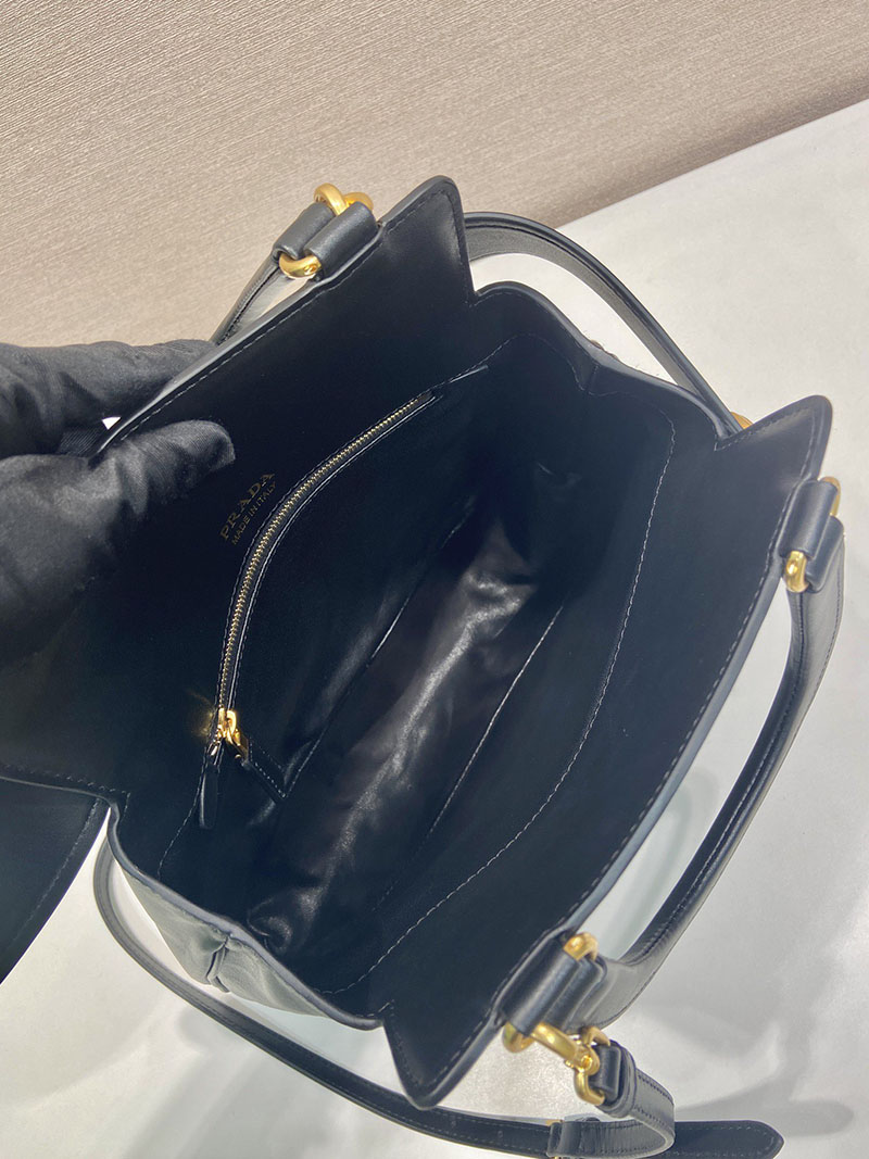 プラダ アウトレット PRADA エチュード ミディアム レザー バッグ 1BG567_2HIA_F0002_V_KOO ブラック H品 プラダ バッグ アウトレット - 画像 (3)
