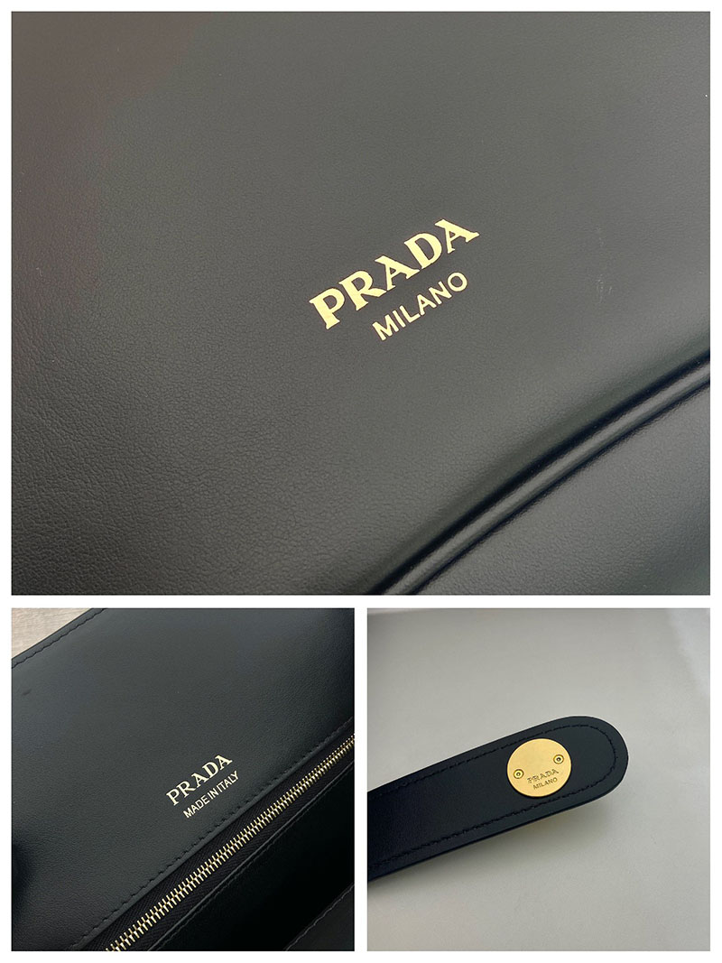 プラダ アウトレット PRADA エチュード ミディアム レザー バッグ 1BG567_2HIA_F0002_V_KOO ブラック H品 プラダ バッグ アウトレット - 画像 (2)