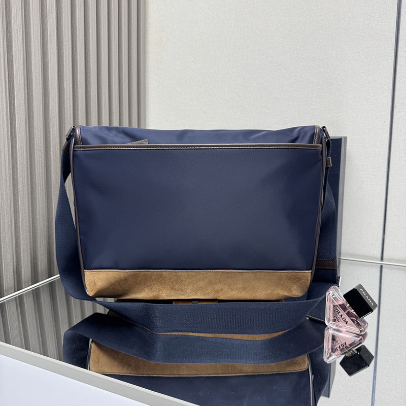 プラダ アウトレット PRADA ラージRe-Nylonレザーショルダーバッグ 2ZH194_2DMH_F0002 ネイビー H品 プラダ ショルダーバッグ メンズ - 画像 (9)
