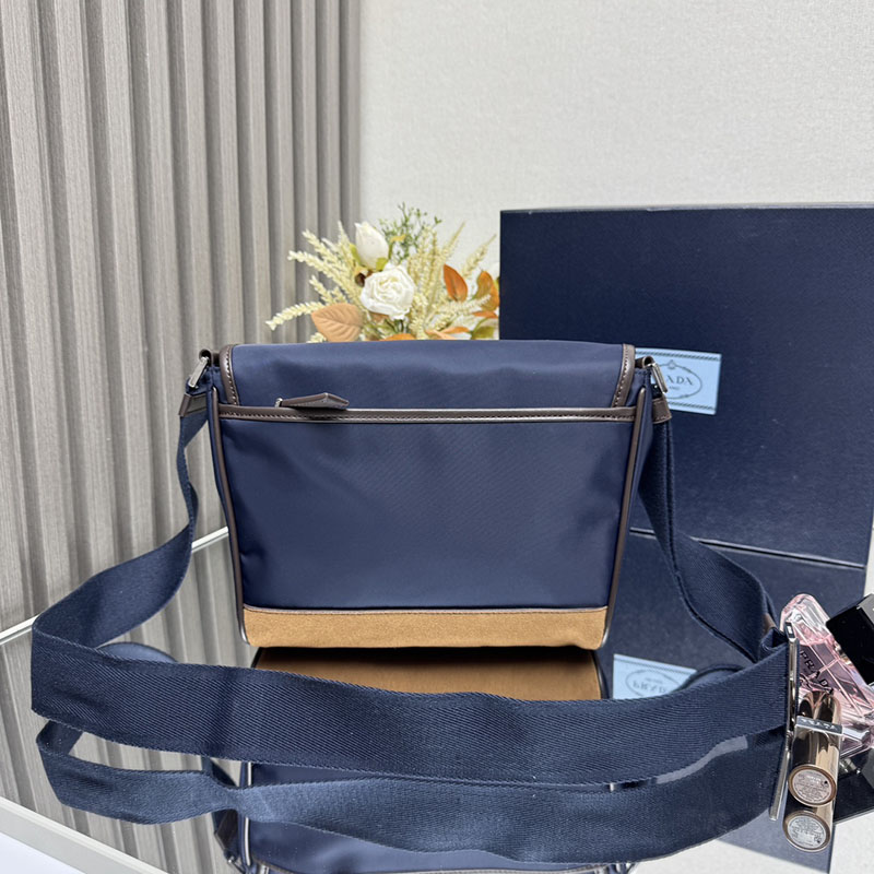 プラダ アウトレット PRADA ミディアム Re-Nylonレザーショルダーバッグ 2VD066_384_F0C1B_V_OOF ネイビー H品 プラダ ショルダーバッグ メンズ - 画像 (9)