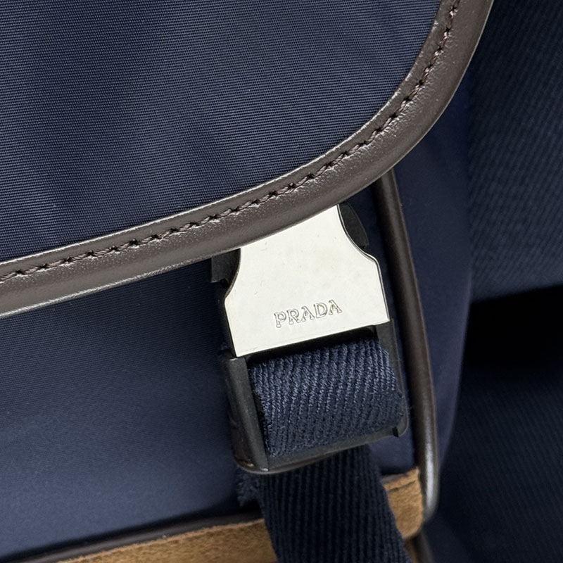 プラダ アウトレット PRADA ミディアム Re-Nylonレザーショルダーバッグ 2VD066_384_F0C1B_V_OOF ネイビー H品 プラダ ショルダーバッグ メンズ - 画像 (5)
