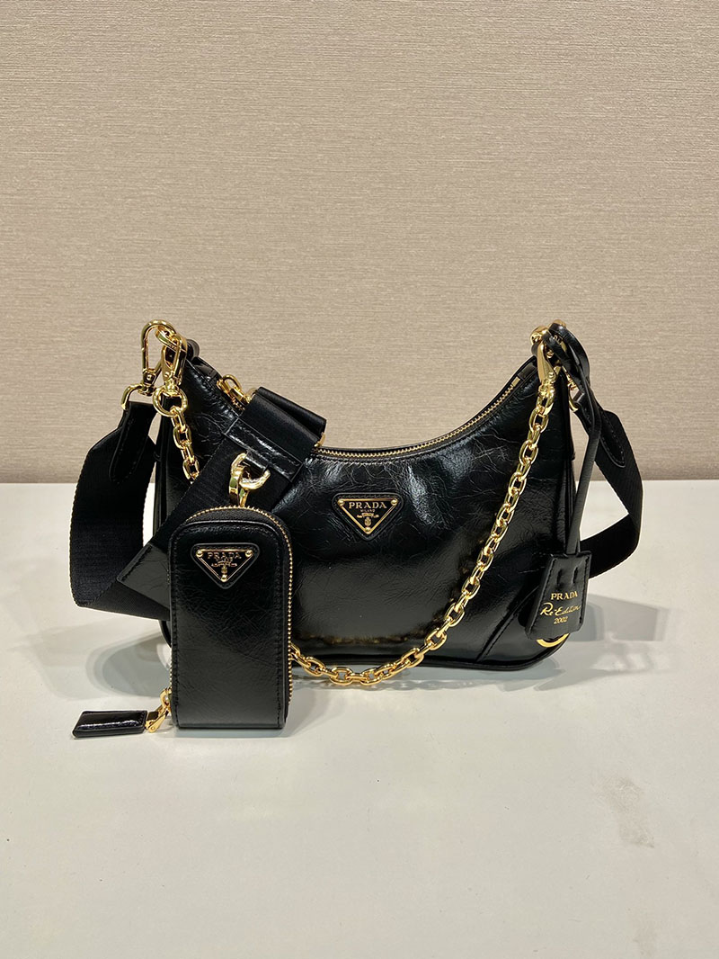 プラダ アウトレット PRADA Re-Edition ナプラックパテント 1BC204_2DNT_F0002_V_QOM ブラック H品 プラダ ショルダーバッグ ミニ - 画像 (9)
