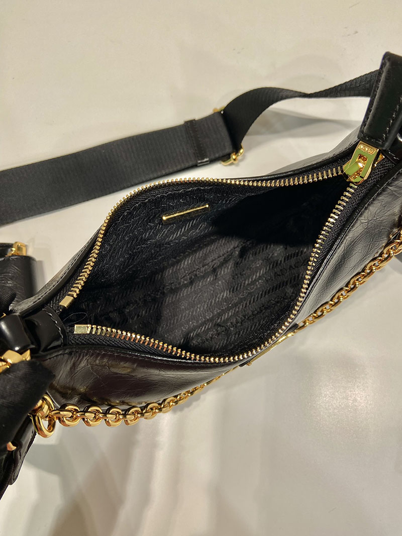 プラダ アウトレット PRADA Re-Edition ナプラックパテント 1BC204_2DNT_F0002_V_QOM ブラック H品 プラダ ショルダーバッグ ミニ - 画像 (3)