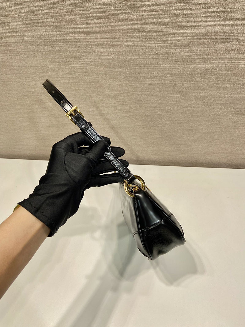 プラダ アウトレット PRADA TESSUTO+SPAZZOL ショルダーバッグ 1BC201_R789_F0002 ブラック H品 プラダ ショルダーバッグ ミニ - 画像 (5)