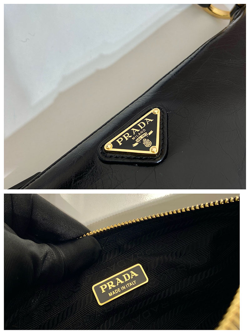 プラダ アウトレット PRADA TESSUTO+SPAZZOL ショルダーバッグ 1BC201_R789_F0002 ブラック H品 プラダ ショルダーバッグ ミニ - 画像 (2)