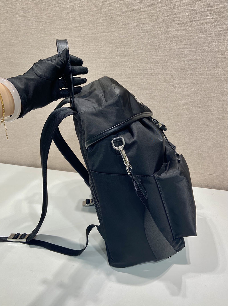 プラダ アウトレット PRADA Re-Nylon xレザー バックパック 2VZ108_2DW3_F0414_V_DYM カーキ H品 プラダ バックパック メンズ - 画像 (8)