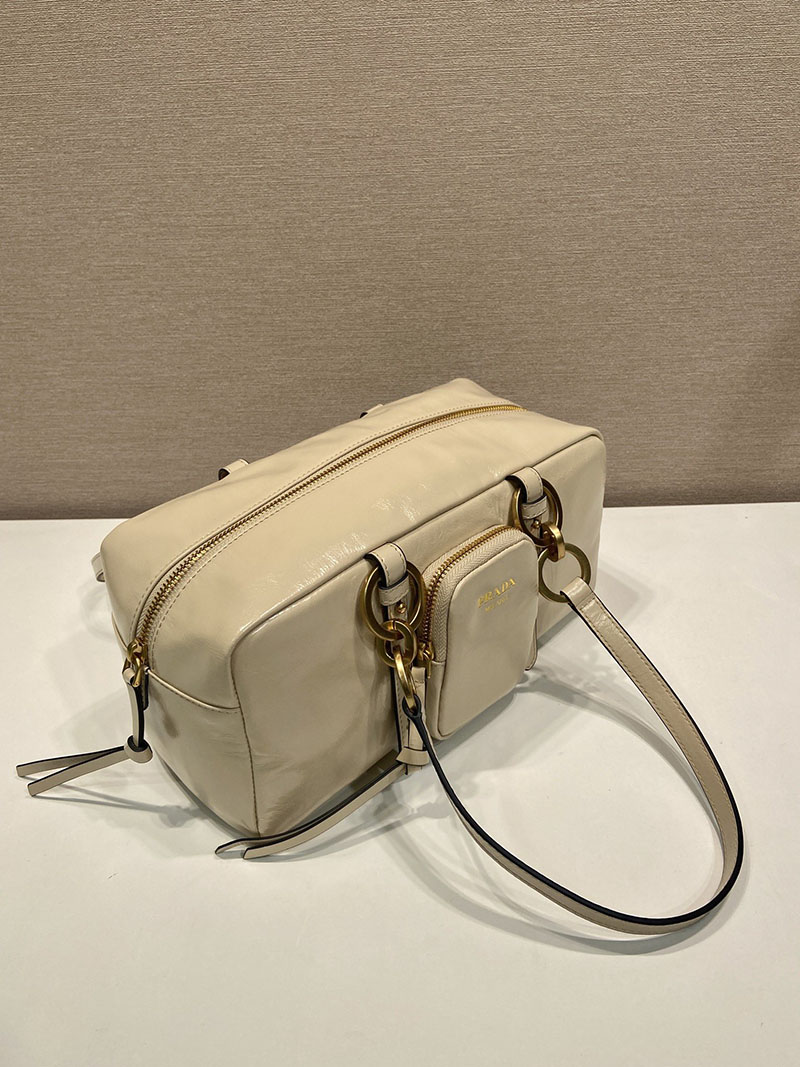 プラダ アウトレット PRADA ダングル ミディアム レザー トップハンドルバッグ 1BB138_2CYR_F0236_V_OOO ベージュ H品 プラダレディースバッグ - 画像 (6)