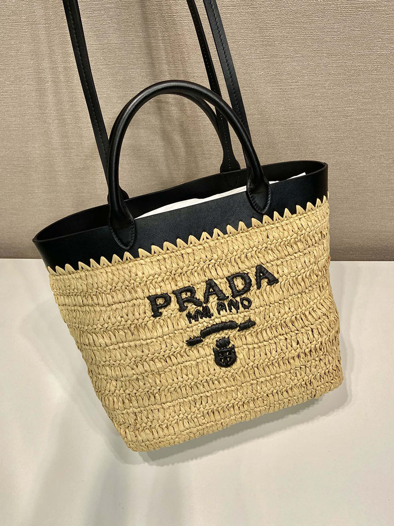 プラダ アウトレット PRADA スモール クロシェ トライアングルロゴ 1BG500_2M2Q_F0I55_V_GOO ベージュ H品 プラダ トートバッグ アウトレット - 画像 (9)