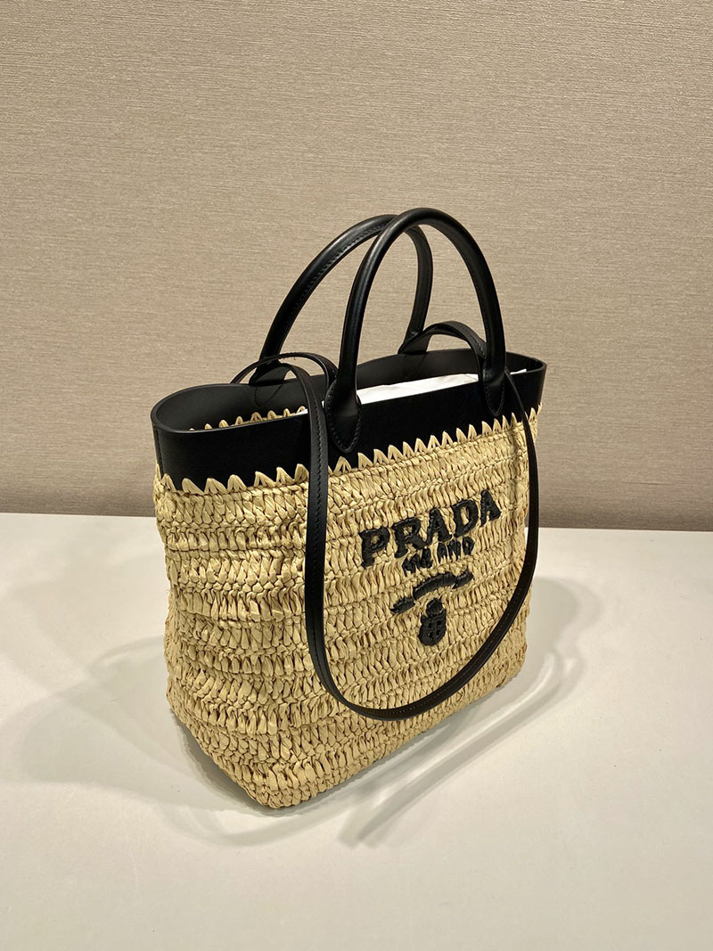 プラダ アウトレット PRADA スモール クロシェ トライアングルロゴ 1BG500_2M2Q_F0I55_V_GOO ベージュ H品 プラダ トートバッグ アウトレット - 画像 (8)