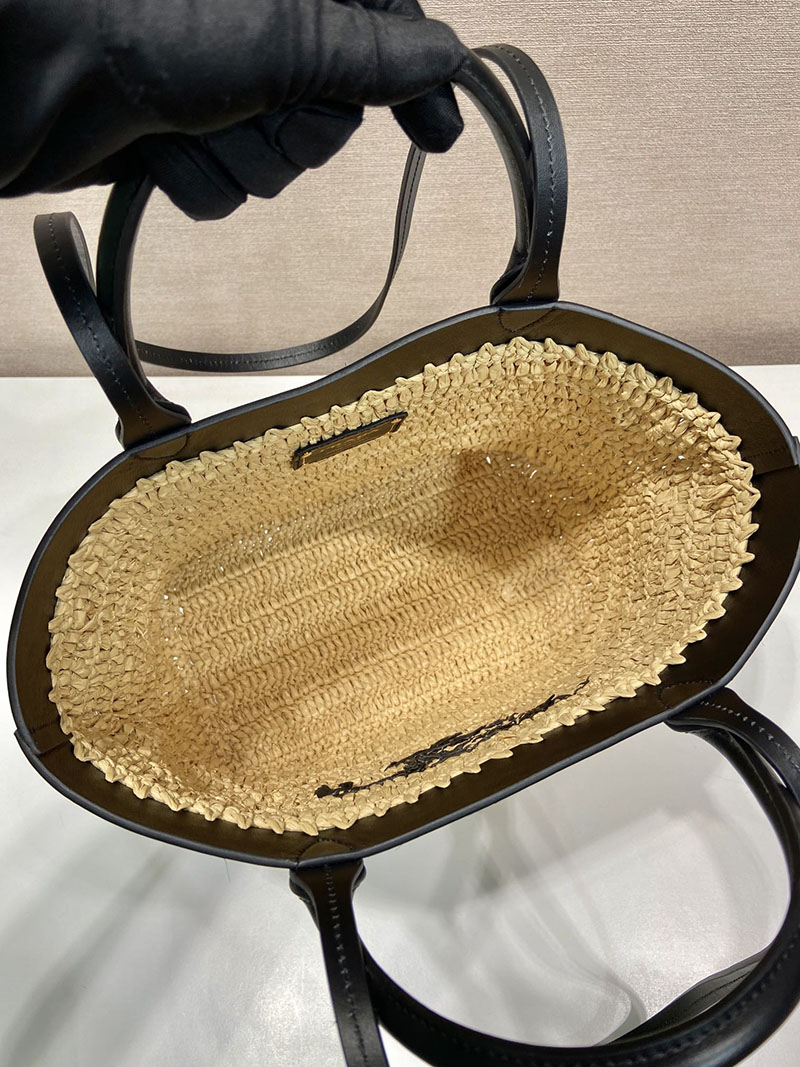 プラダ アウトレット PRADA スモール クロシェ トライアングルロゴ 1BG500_2M2Q_F0I55_V_GOO ベージュ H品 プラダ トートバッグ アウトレット - 画像 (3)