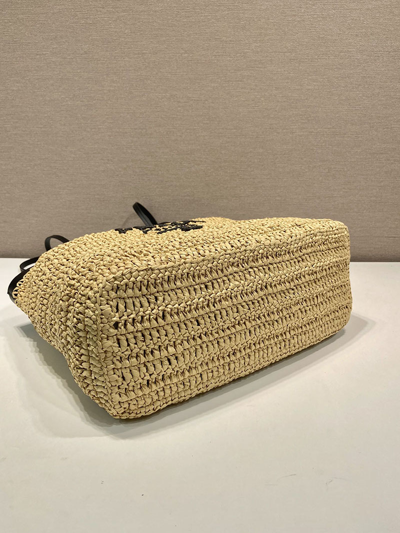 プラダ アウトレット PRADA ミディアム クロシェxレザー 1BG499_2M2Q_F0I55_V_GOO ベージュ H品 プラダ トートバッグ アウトレット - 画像 (5)