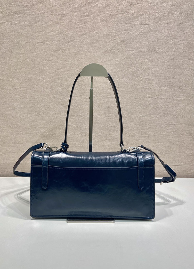 プラダ アウトレット PRADA ミディアム レザー ハンドバッグ 1BN026_2CYR_F0DMH_V_OOO ネイビー H品 プラダ ハンドバッグ アウトレット - 画像 (7)
