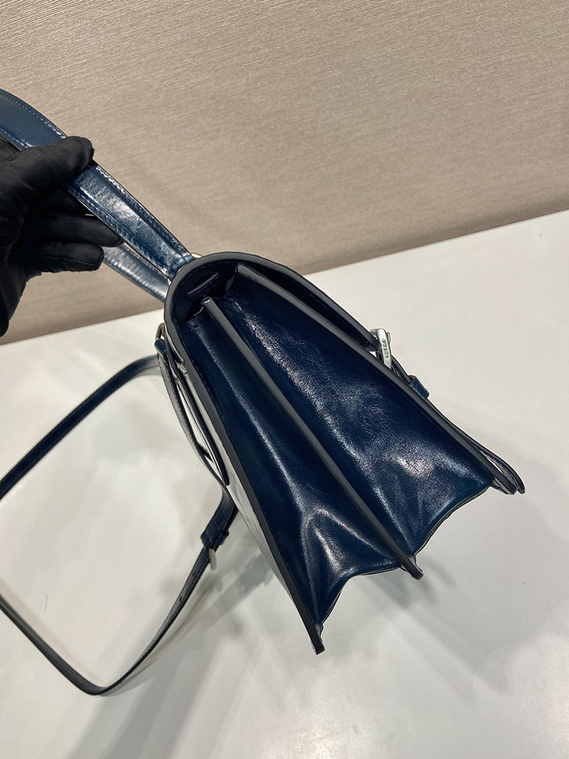 プラダ アウトレット PRADA ミディアム レザー ハンドバッグ 1BN026_2CYR_F0DMH_V_OOO ネイビー H品 プラダ ハンドバッグ アウトレット - 画像 (6)