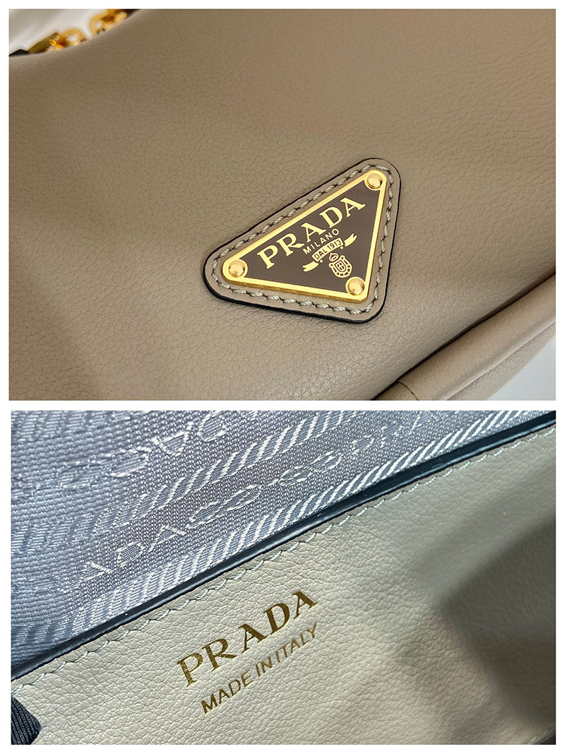 プラダ アウトレット PRADA ダーリン ソフトグレインレザー ハンドバッグ 1BA451_2CYS_F03AN_V_OVO クレイ H品 プラダ ハンドバッグ アウトレット - 画像 (2)