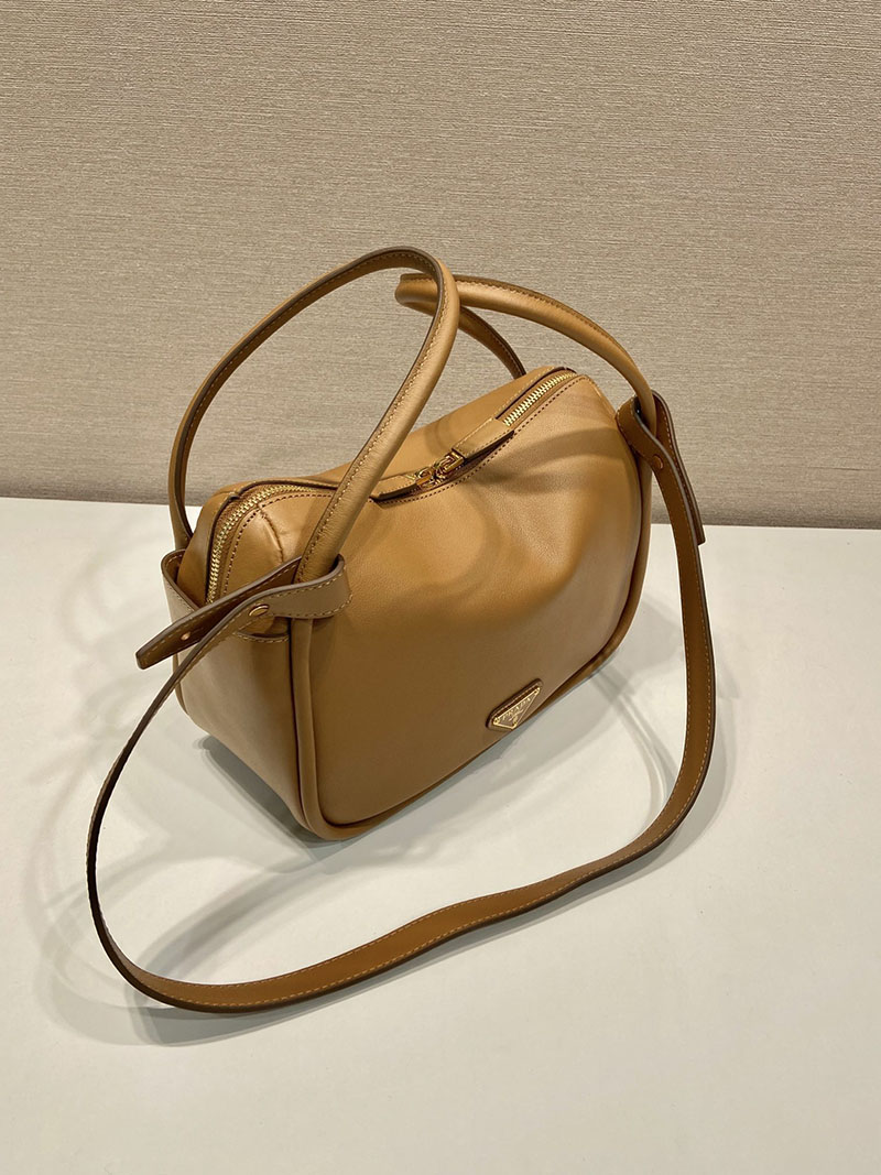 プラダ アウトレット PRADA ダーリン ソフトグレインレザー ハンドバッグ 1BA451_2CYS_F03BH_V_OVO キャメル H品 プラダ ハンドバッグ アウトレット - 画像 (8)
