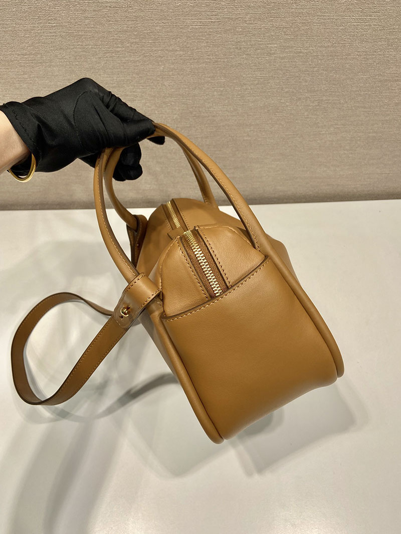 プラダ アウトレット PRADA ダーリン ソフトグレインレザー ハンドバッグ 1BA451_2CYS_F03BH_V_OVO キャメル H品 プラダ ハンドバッグ アウトレット - 画像 (5)