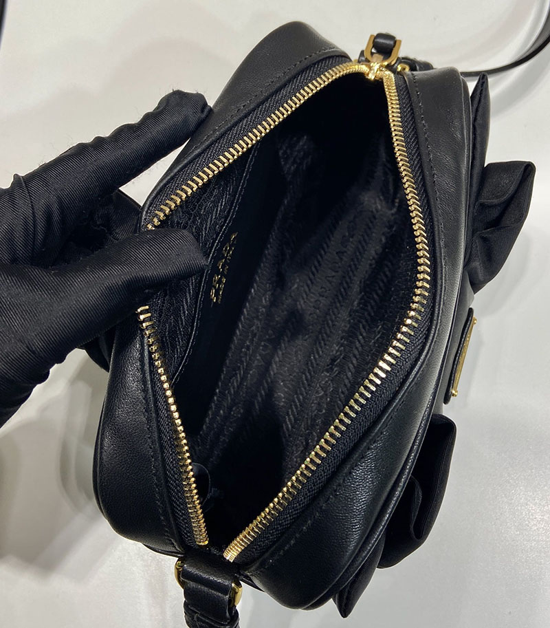 プラダ アウトレット PRADA リボン付 Re-Nylon ミニショルダーバッグ 1BH166_RP0C_F0002_V_DXO ブラック H品 プラダ ミニバッグ ナイロン - 画像 (3)