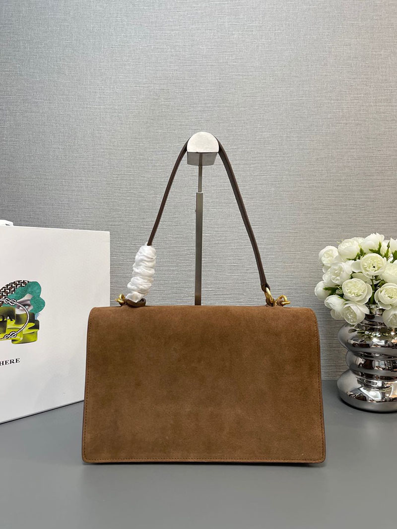 プラダ アウトレット PRADA ソフトサウンド ミディアム スエード 1BN023_2C4S_F0324_V_TOO ダークブラウン H品 プラダ ショルダーバッグ 人気 - 画像 (9)