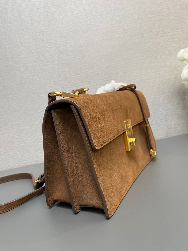 プラダ アウトレット PRADA ソフトサウンド ミディアム スエード 1BN023_2C4S_F0324_V_TOO ダークブラウン H品 プラダ ショルダーバッグ 人気 - 画像 (8)