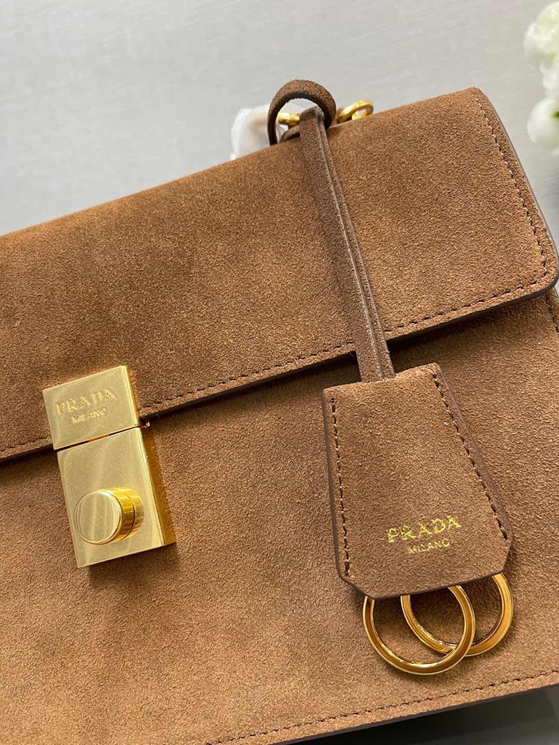 プラダ アウトレット PRADA ソフトサウンド ミディアム スエード 1BN023_2C4S_F0324_V_TOO ダークブラウン H品 プラダ ショルダーバッグ 人気 - 画像 (6)