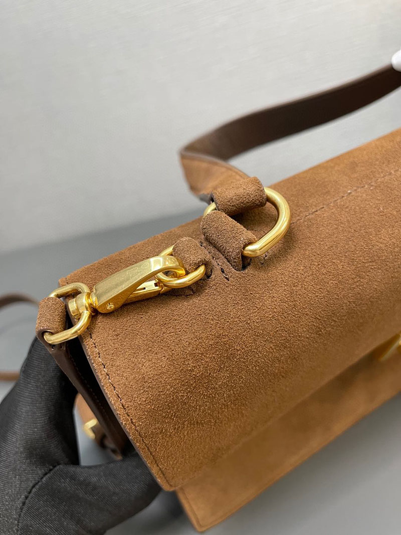 プラダ アウトレット PRADA ソフトサウンド ミディアム スエード 1BN023_2C4S_F0324_V_TOO ダークブラウン H品 プラダ ショルダーバッグ 人気 - 画像 (5)
