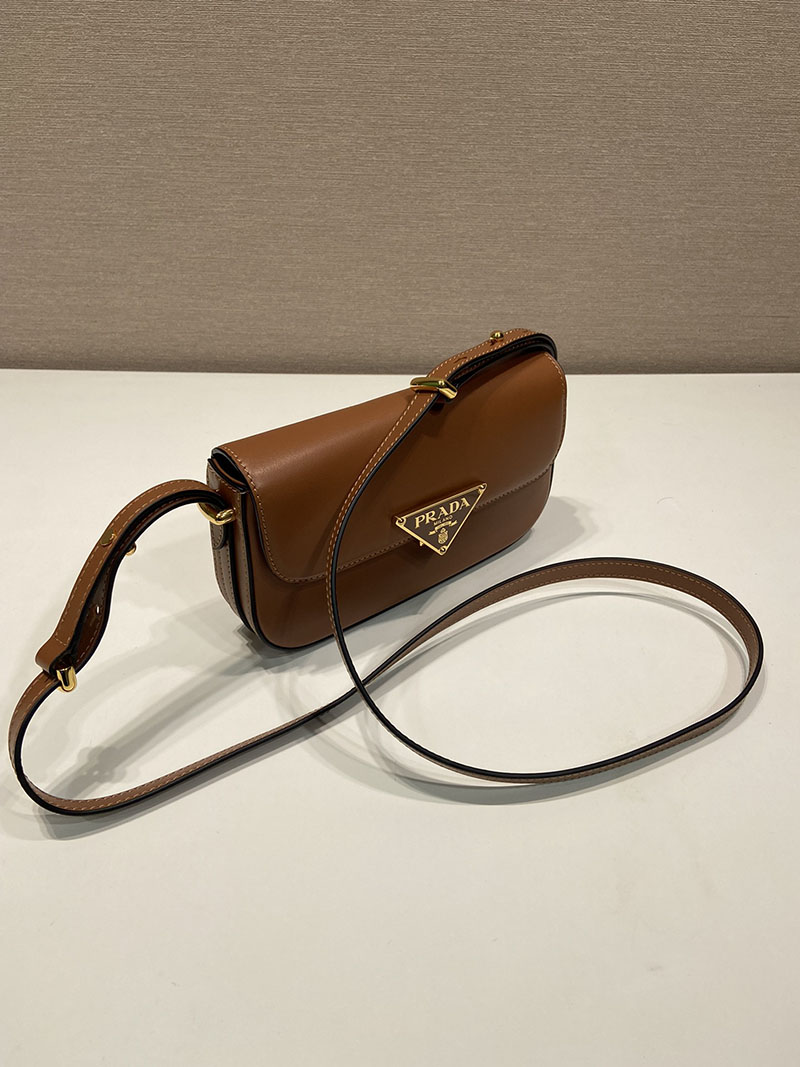 プラダ アウトレット PRADA Leather shoulder bag レザー ショルダーバッグ 1BD339_ASK_F0XUG_V_MTO ブラウン H品 プラダ ショルダーバッグ 人気 - 画像 (9)